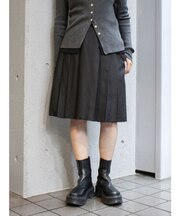 ウエストデザインランダムプリーツスカート