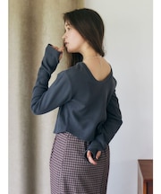 バックオープンハニカムショートロングスリーブTee