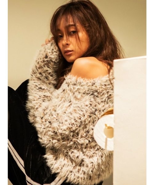 ミックスカラーシャギーニットTOPS｜ジェイダの通販｜&mall（アンド