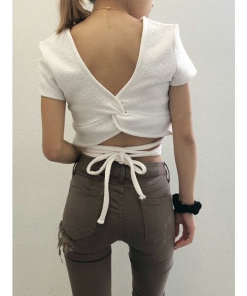ウエストBACKリボンTOPS