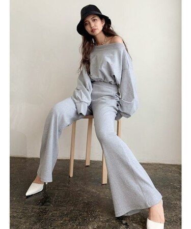 WEB限定】オフショルドッキングスウェットロンパース｜ジェイダの通販 