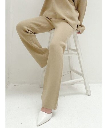 【SETUP着用可】ストレートニットパンツ