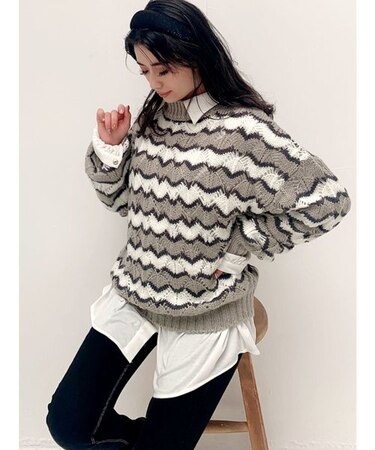 OPEN WORKボーダーニット TOPS