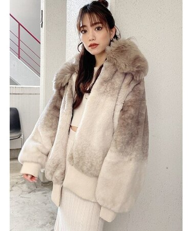 グラデーションBIGエコファーコート