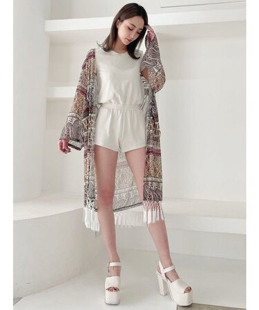 エスニックペイズリ－ガウン