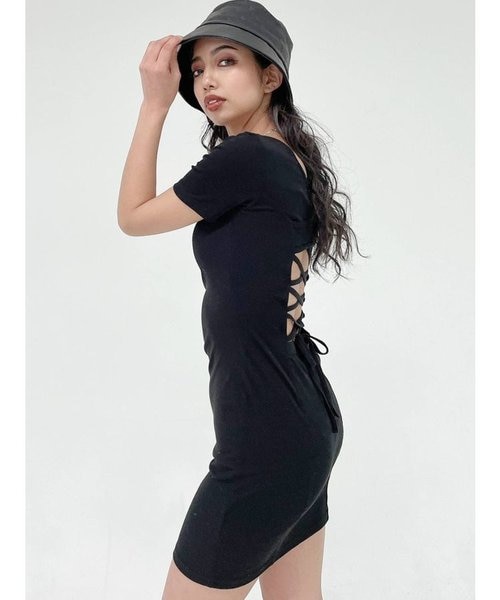 GYDA BACKクロスレースアップタイトワンピース GYDA（ジェイダ）の「BACKクロスレースアップタイトワンピース