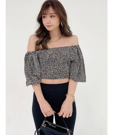 LEOPARD PATTERNバルーンスリーブブラウス