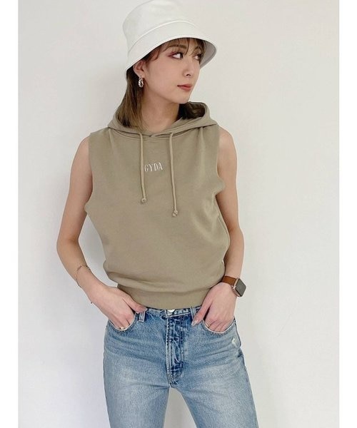 GYDAダメージノースリーブパーカー｜ジェイダの通販｜&mall（アンド