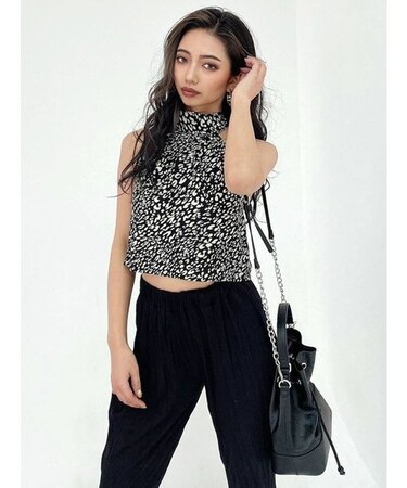 LEOPARD PATTERN アメスリブラウス