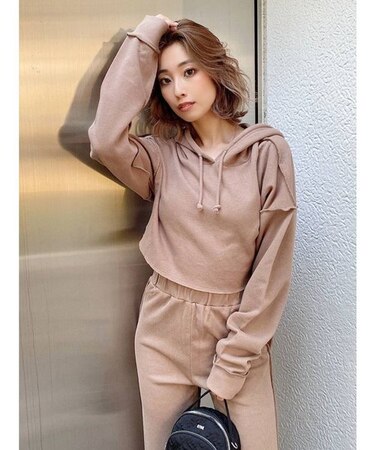 【セットアップ着用可】ショートスウェットパーカー