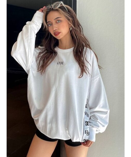 WEB限定】GYDA×DCサイドGG STAR LOGOラインスウェットトップス 