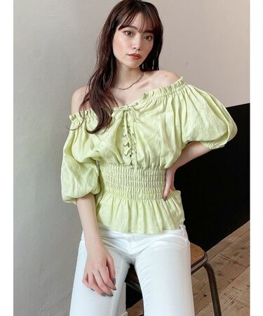 ウエストギャザー2WAYレースアップBL