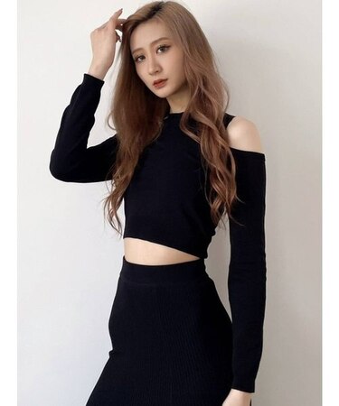 【セットアップ着用可】ビスチェレイヤードライク ロングスリーブニットトップス