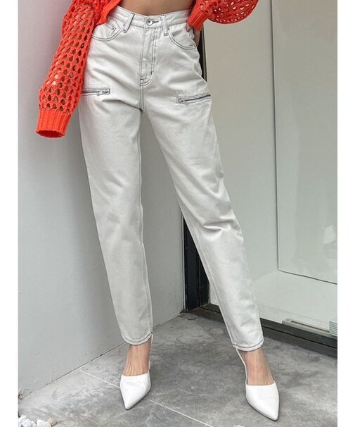 H/Wサイドファスナーデザインペグトップデニムパンツ