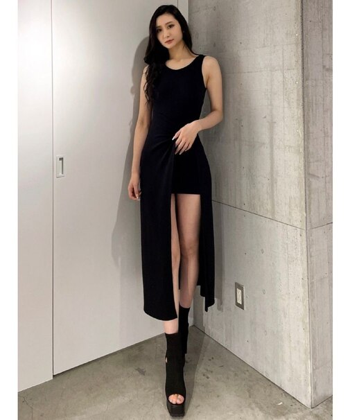 TWISTレイヤードデザインノースリーブワンピース