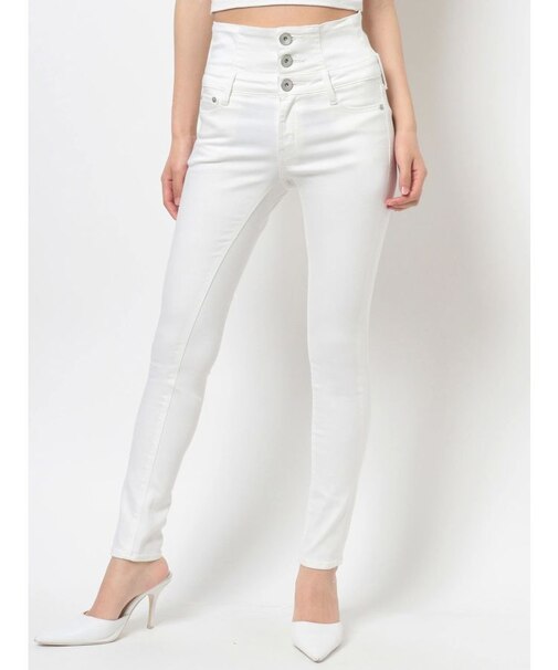 H/W ウエストクロススキニーデニムパンツ