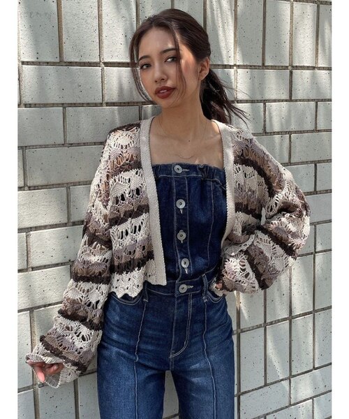 新品☆送料込☆クロシェカーディガン☆定価21000円☆YAMADAYA 定価21000円◇新品タグ付き◇ヤマダヤ◇クロシェ ニット