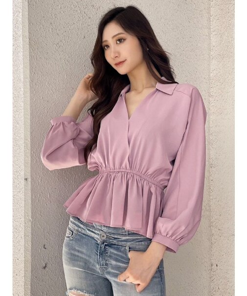 カシュクールペプラムブラウス