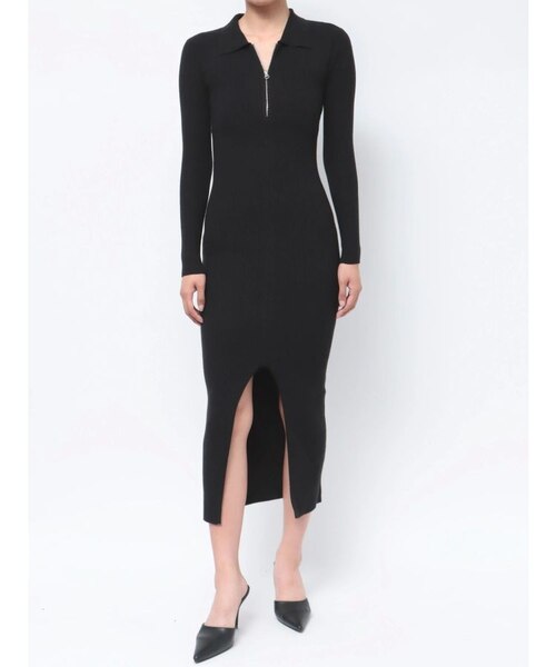 GYDA ZIP リブニットタイト LONGワンピース GYDA（ジェイダ）の「ZIP リブニットタイトロングワンピース