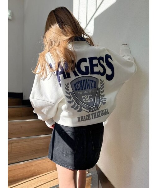 LARGESS ハーフZIP BIG スウェットトップス