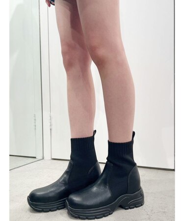 ニットドッキング ショートブーツ