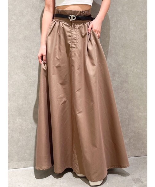 ロングボリューム フレアスカート