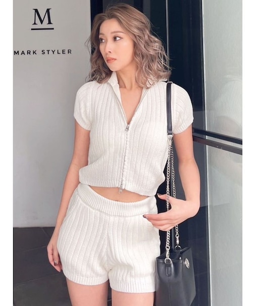 W ZIPブリーチワイドリブニットトップス【SETUP着用可】