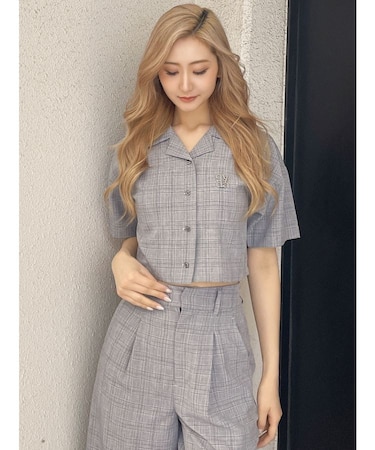 クロップドOPENカラーシャツ