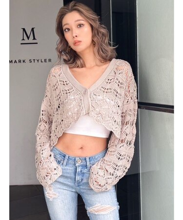 SHORTクロシェニットカーディガン