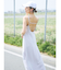 バックオープンサテンキャミロングワンピース