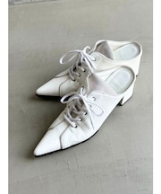 レースアップスポーティーポインテッドミュール