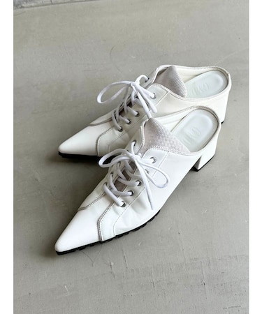 レースアップスポーティーポインテッドミュール