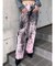 ハイウエスト Tie Dyeワイドデニムパンツ