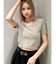シャギーハーフスリーブニットトップス