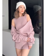 アームギャザーレイヤードニットロンパース