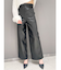 フェイクレザーワイドパンツ