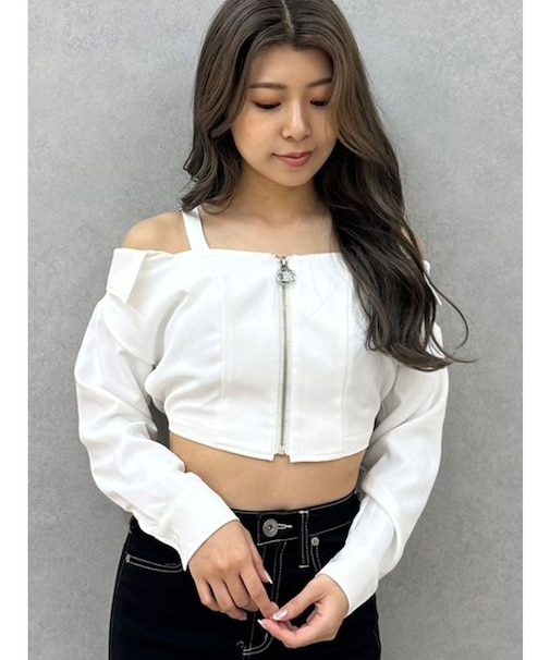 Symmetry GYDAオフショルシャツブラウス