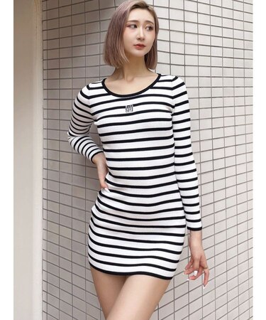GYGYプレートタイトニットワンピース