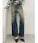 ハイウエストSymmetryGYDA INNER RIPPEDワイドデニムパンツ