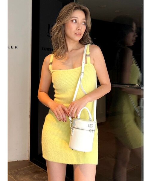 Symmetry GYDAチャーム付きシャギーニットキャミワンピース【SETUP着用可】