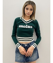 molar Vネックニットトップス