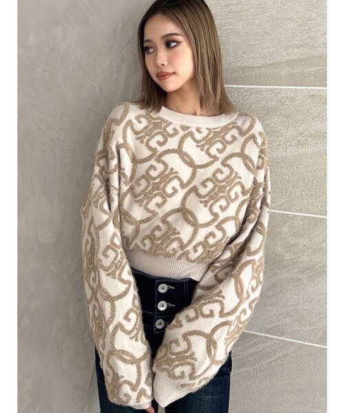 【新品】Symmetry GYDAチェーンロゴラメニットトップス Symmetry GYDAチェーンロゴラメニットトップス｜ジェイダの通販