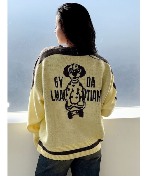 GYDALMATIAN BICOLORニットトップス