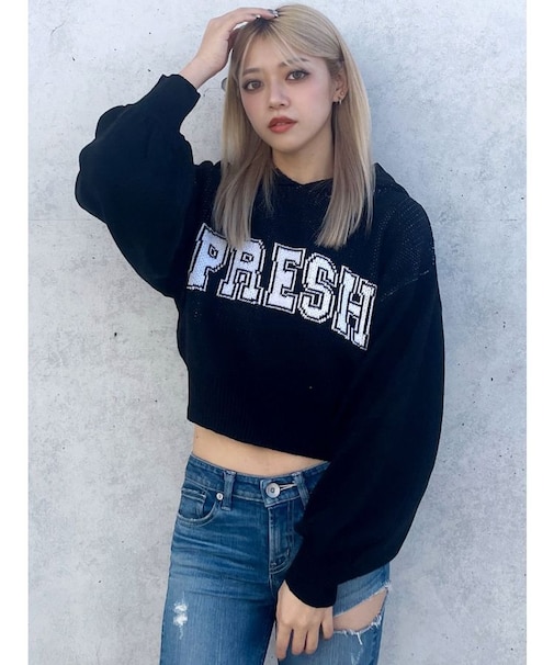 PRESH short ニットパーカー