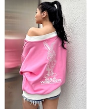 BICOLOR POSH BUNNY Vネックスウェットトップス