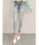 Wウエストダメージスキニーデニムパンツ