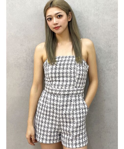 ラメツイードショートロンパース