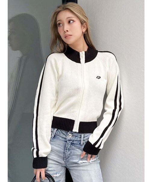 GDアームラインニットブルゾン