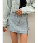 ハイウエストBELTデザインデニムスカートライクショートパンツ