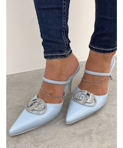 3way GDビジューMOLDチェーンストラップポインテッドミュール